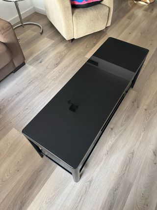 Mobile TV Nero in Cristallo e Alluminio