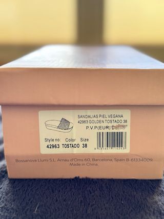 Sandalias Bosanova Piel Vegana Beige Talla 38