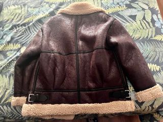 Cazadora Biker Marrón Forrada