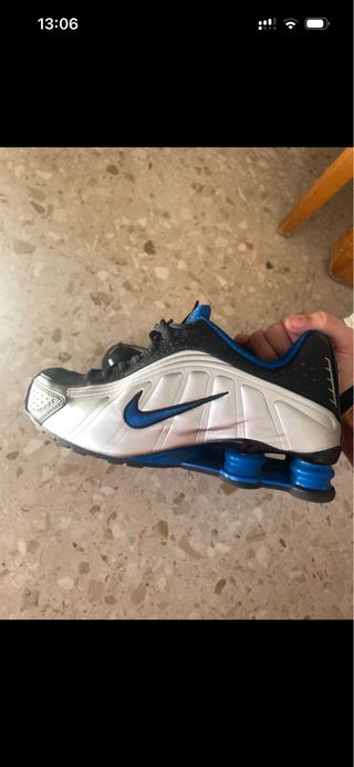 Nike Shox R4 Azul Negro y Plateado