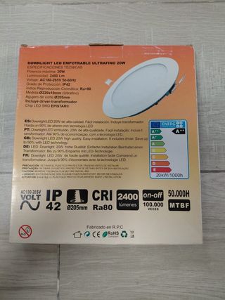 Foco LED Empotrable 20W 2400lm EPISTAR