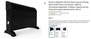 Cecotec RadiadorEléctrico Warm 6500 Turbo