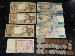 Lote 7 Billetes y 30 Monedas Portugal