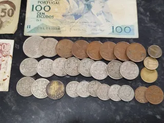 Lote 7 Billetes y 30 Monedas Portugal