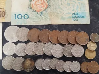 Lote 7 Billetes y 30 Monedas Portugal