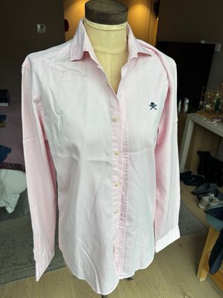Camisa Scalpers Rosa Talla 38 Hombre