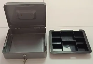 Caja Fuerte Metálica Gris con Llave