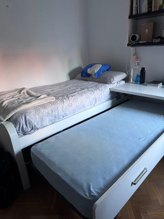 Cama 90x190 con cajones y cama nido