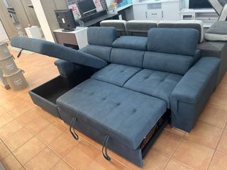 SOFA CAMA / CHAISE LONGE CON ARCÓN DE MICROFIBRA