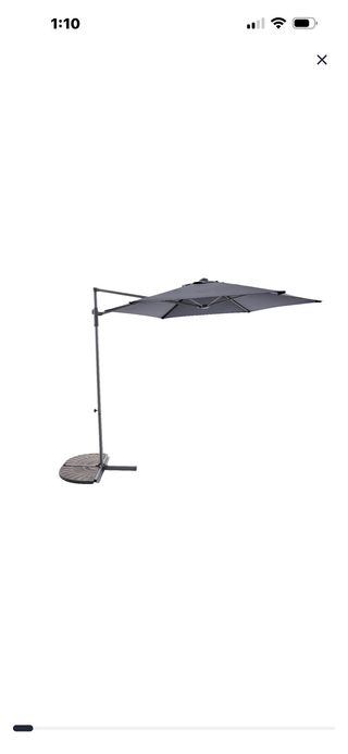 Parasol excentrico rectangular gris