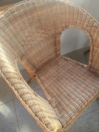 2 Sillas Mimbre y Madera