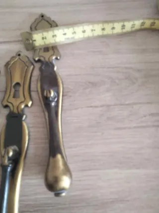 Tiradores de puerta antiguos latón (20 unidades).