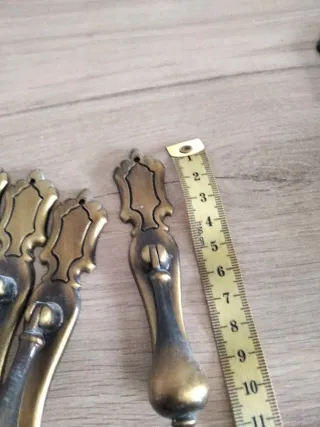 Tiradores de puerta antiguos latón (20 unidades).