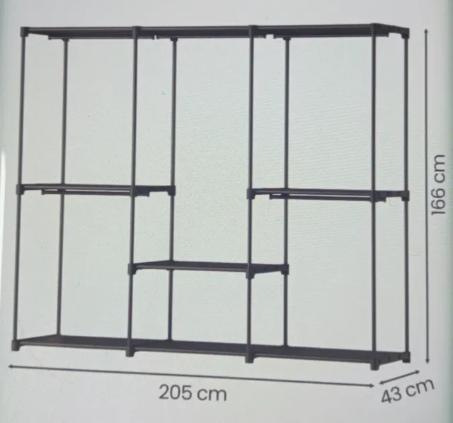 Perchero Metálico Ropa Negro y Blanco