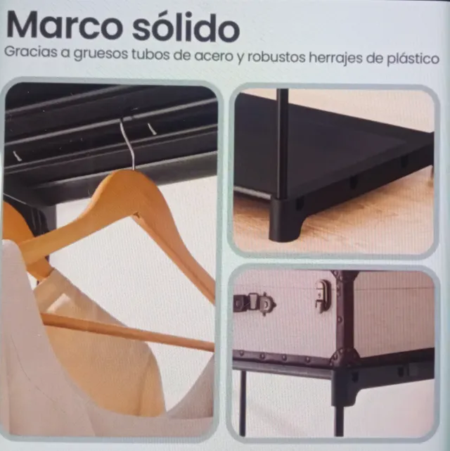 Perchero Metálico Ropa Negro y Blanco