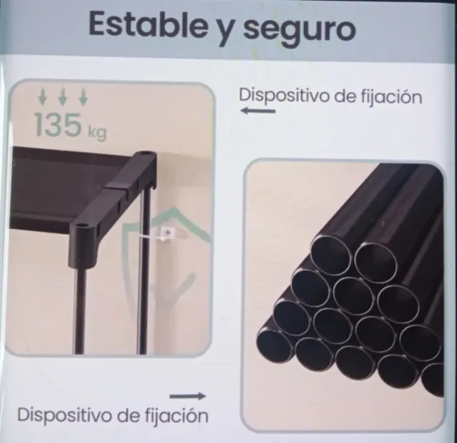 Perchero Metálico Ropa Negro y Blanco