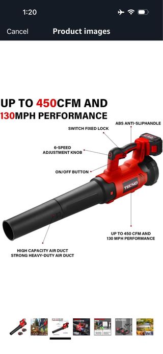 TEENO Leaf Blower, Blower with 4.0Ah Rechargeable