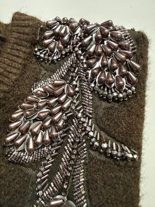 Chaqueta Zara abalorios verde oliva Talla M