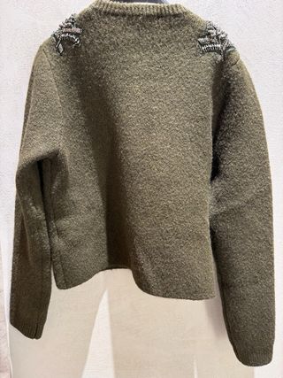 Chaqueta Zara abalorios verde oliva Talla M