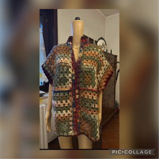 Poncho fatto a mano colori autunnali