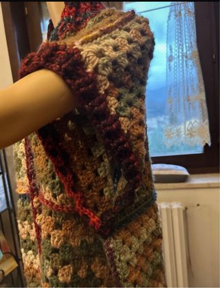 Poncho fatto a mano colori autunnali
