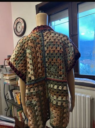 Poncho fatto a mano colori autunnali