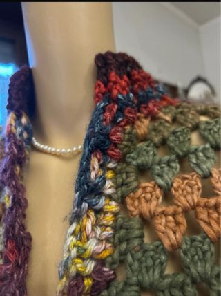 Poncho fatto a mano colori autunnali