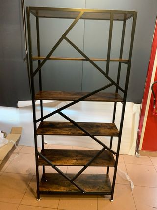 Estantería Industrial Madera y Metal