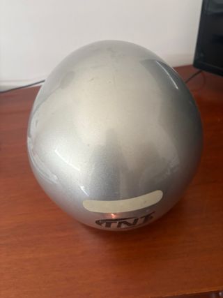 Casco Moto TNT Scooter Negro y Plateado