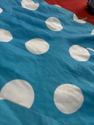 Traje Flamenca Canastero Azul y Blanco