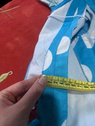 Traje Flamenca Canastero Azul y Blanco