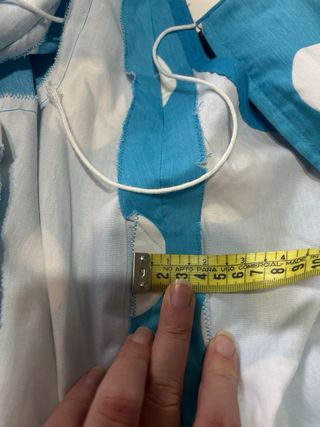 Traje Flamenca Canastero Azul y Blanco