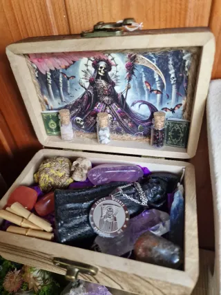 Caja Decorada Santa Muerte 12 cm