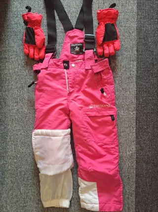 Conjunto esquí para niños : pantalón y guantes