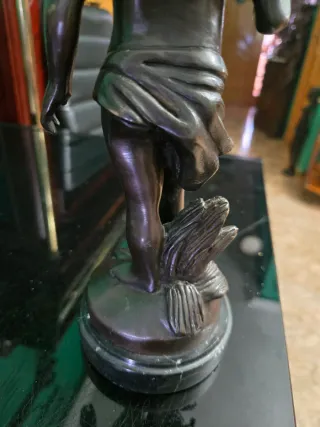 Figura bronce niño violín Auguste Moreau