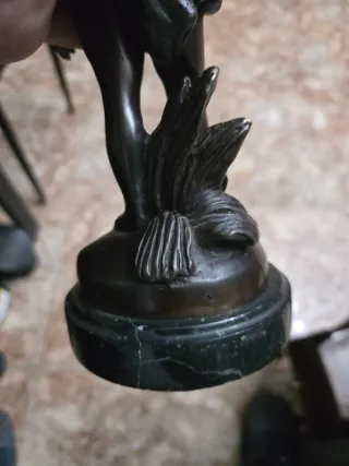 Figura bronce niño violín Auguste Moreau