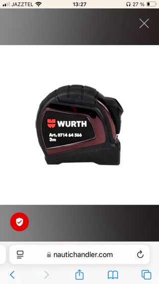 Flexómetro Würth 3m Art. 0714 64 566