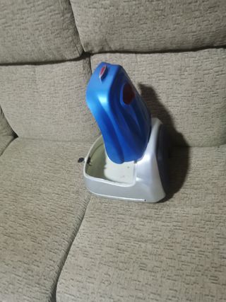 Maletín de moto scooter azul y plata