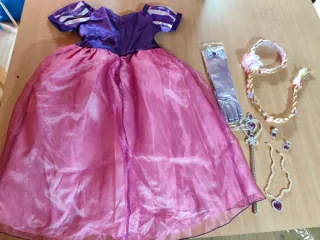 Disfraz Rapunzel talla 7 a 9 años con accesorios