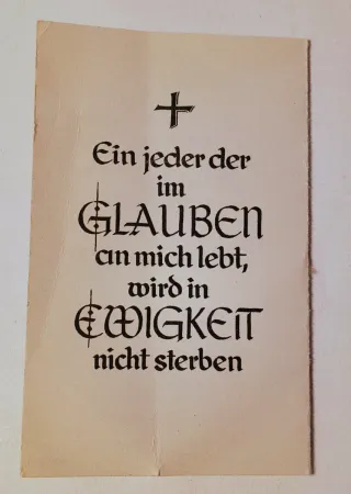 Militaria III Reich Cartão Obituário Waffen SS