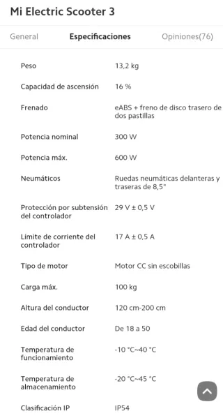 Patinete Eléctrico Xiaomi Mi electric scooter 3