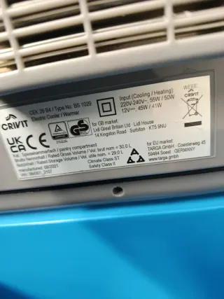 Nevera de camping Crivit azul y gris