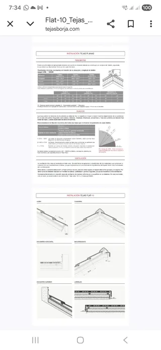 Teja Plana T-Flat Casa Borja (Palé 144u)