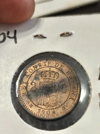 Lote Moneda Antigua 2 Cent. España 1904