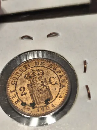 Lote Moneda Antigua 2 Cent. España 1904