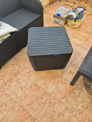 Sofá exterior mimbre negro