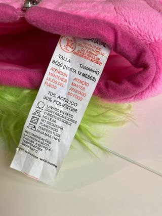 Disfraz bebé monstruo verde y rosa