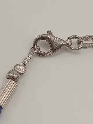 Braccialetto Uomo Argento 925 Lapislazzuli 17.6 cm