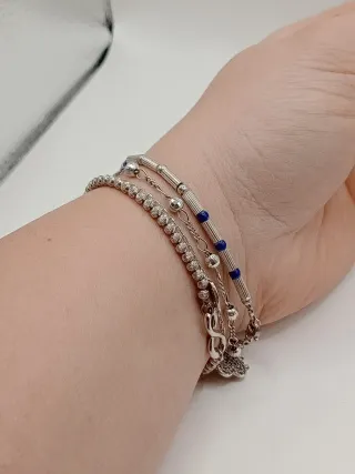 Braccialetto Uomo Argento 925 Lapislazzuli 17.6 cm