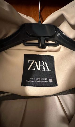 Plumifero Zara Polipiel Mujer Beige